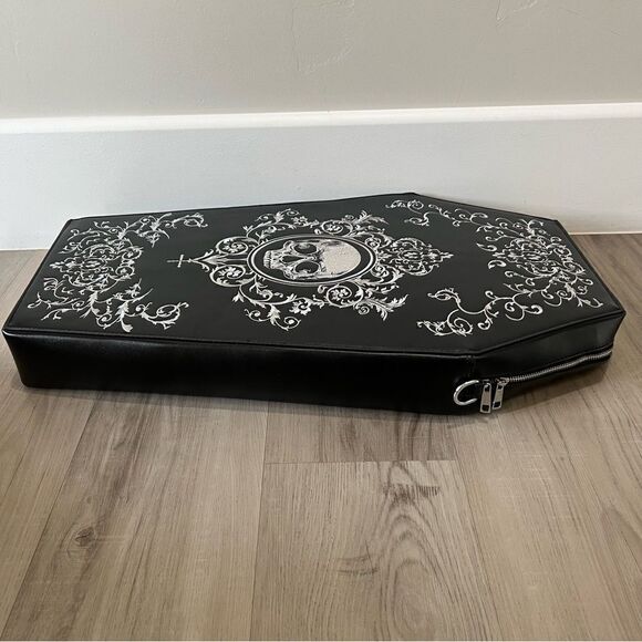 Widow x Dolls Kill whatnot Exclusive Black white Coffin skull Bag/backpack - Picture 5 of 10